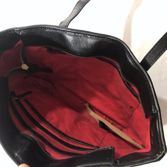 Dooney & Bourke Black Embossed Leather Tote Bag - Picture 7 of 11